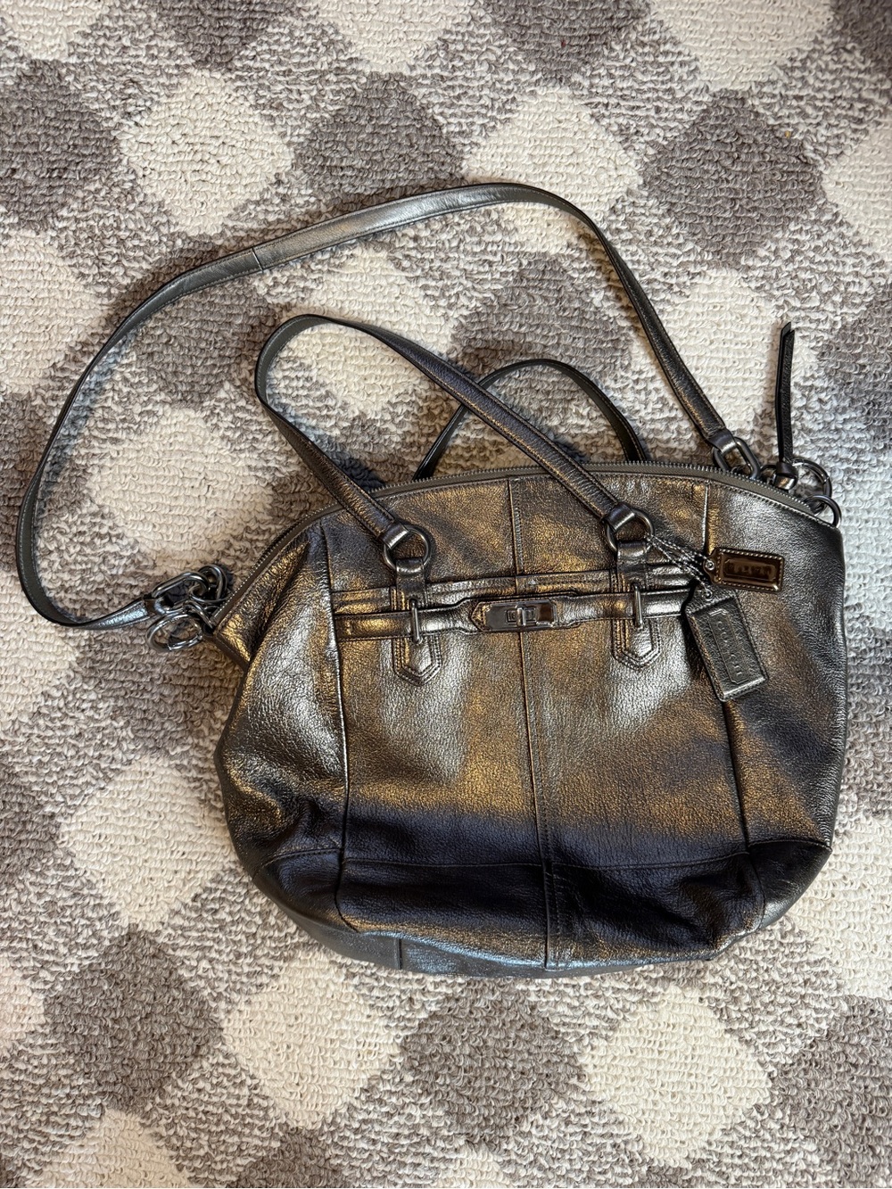 Coach Metallic Leather Shoulder Bag
